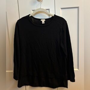 J. Crew Classic Black Long Sleeve Top